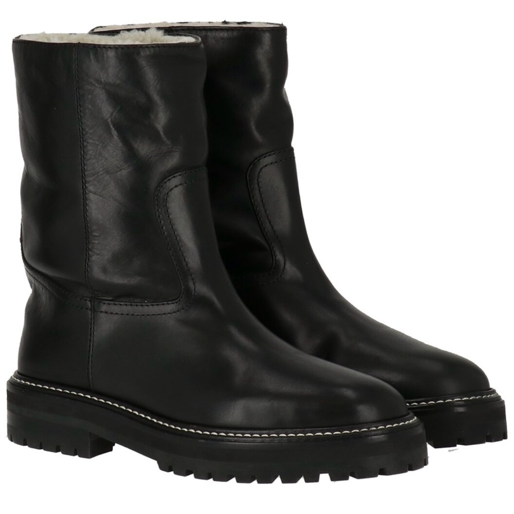Jimmy Choo Black Leather Moto Boots